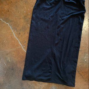 Black Express Midi Skirt with Slit NWT, M
